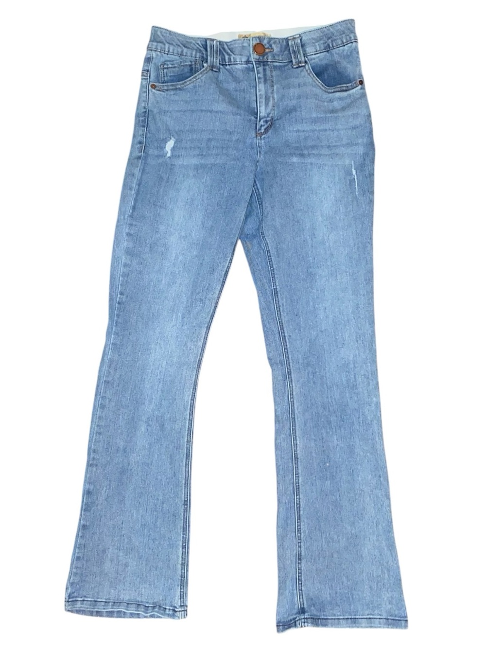 DEMOCRACY “AB TECHNOLOGY” Jeans High Rise Itty Bitty Bootcut LT Wash Blue Size 8